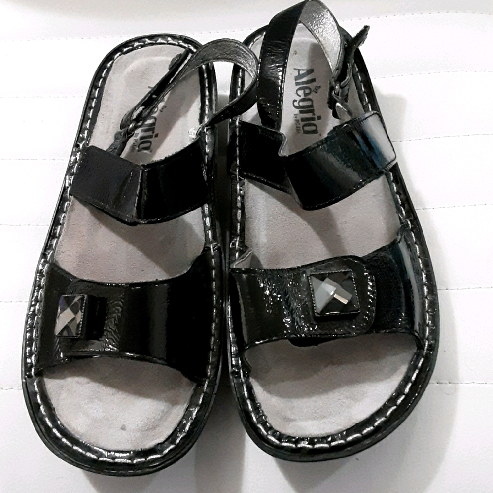Alegria  black leather sandles